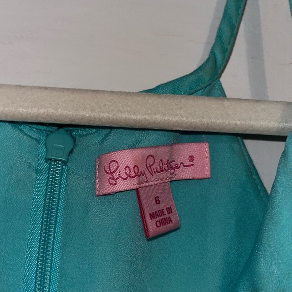 Lilly Pulitzer Teal Blue Shift Dress with Gold Detail - Picture 3 of 4